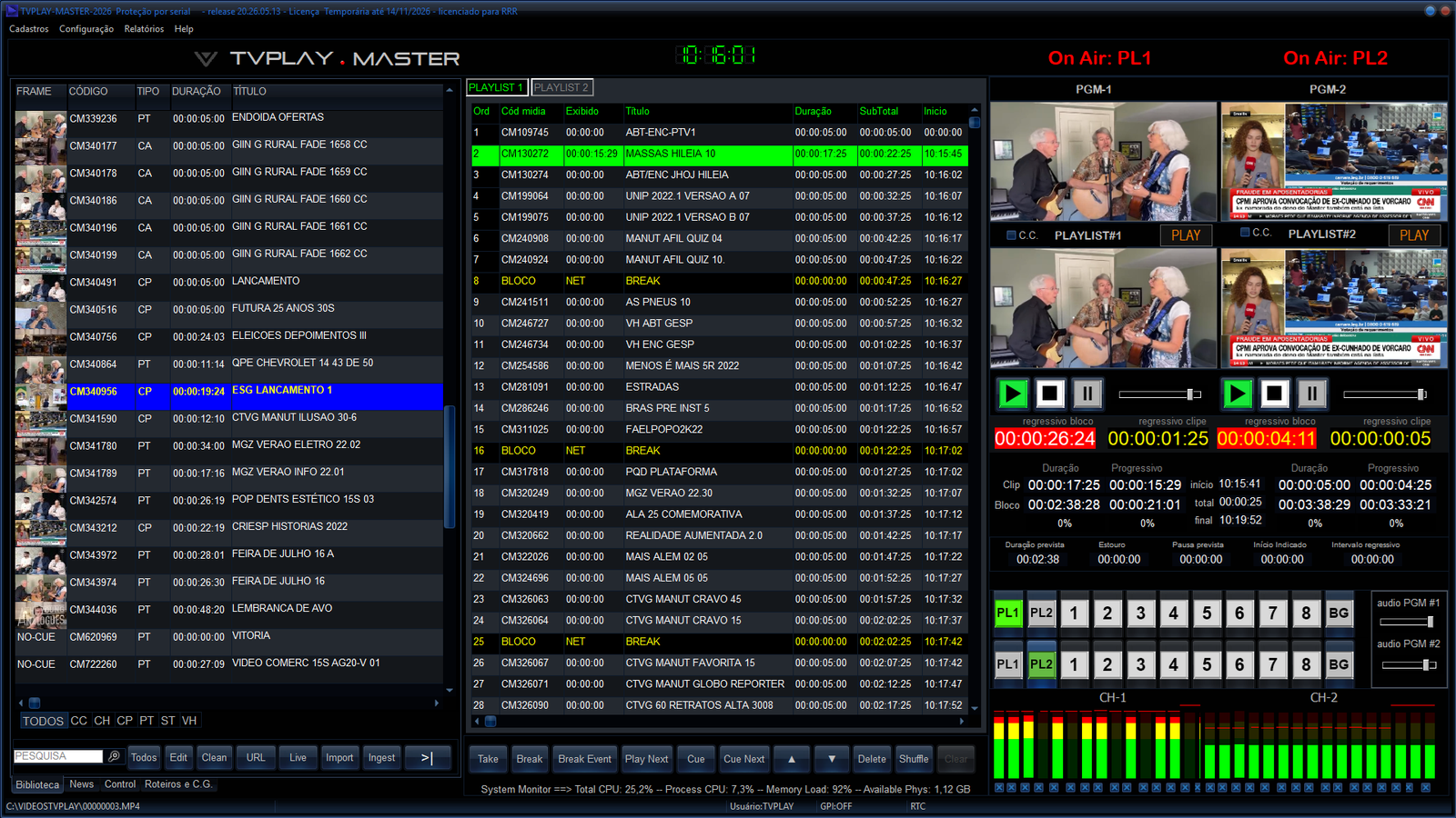 TVPLAY MASTER em operação — TVPLAY MASTER